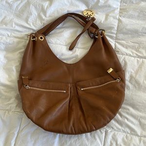 MICHAEL KORS | brown leather hobo purse